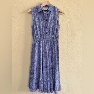 Kate Spade | Blue Floral Petals Sleeveless Shirt Dress - Size XS